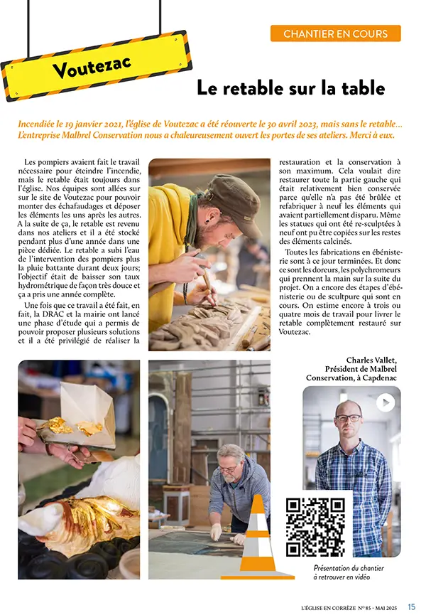 L’Église en Corrèze – Le retable sur la table – Voutezac